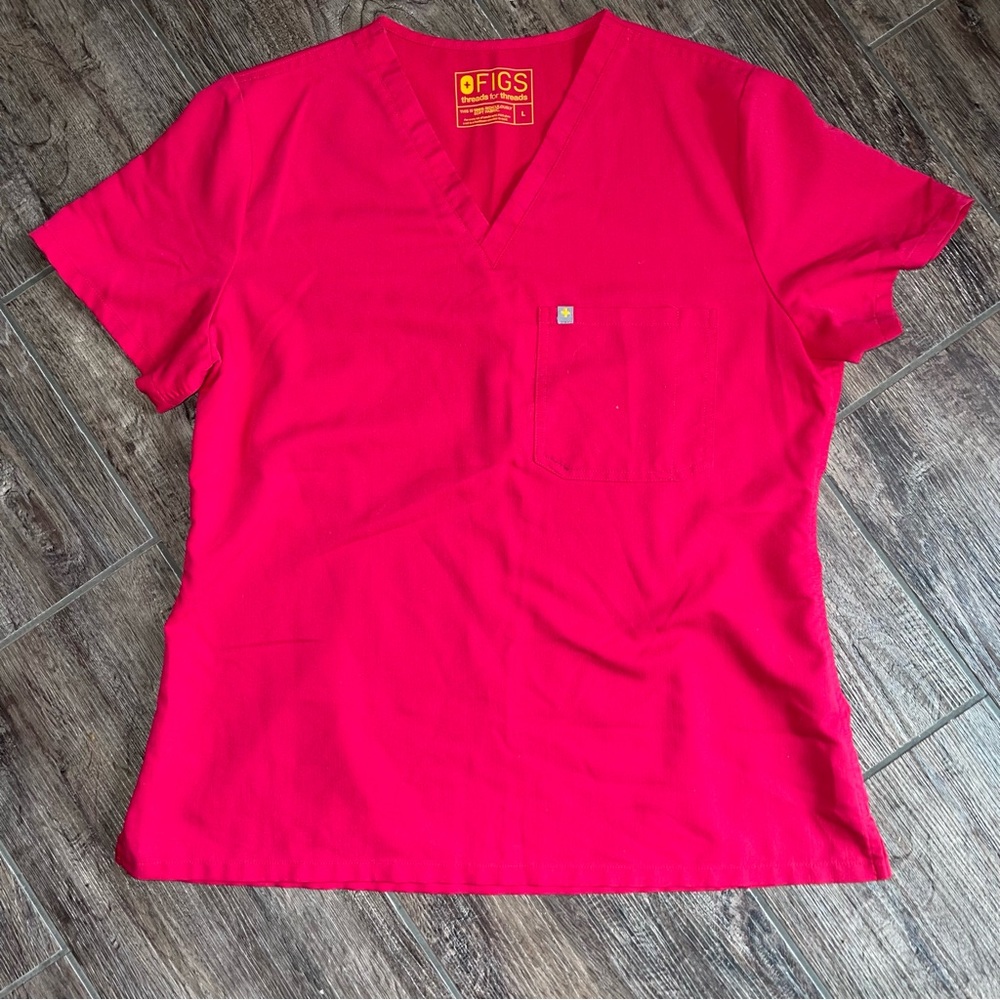 Pink Figs Scrub Top-Ultra rose